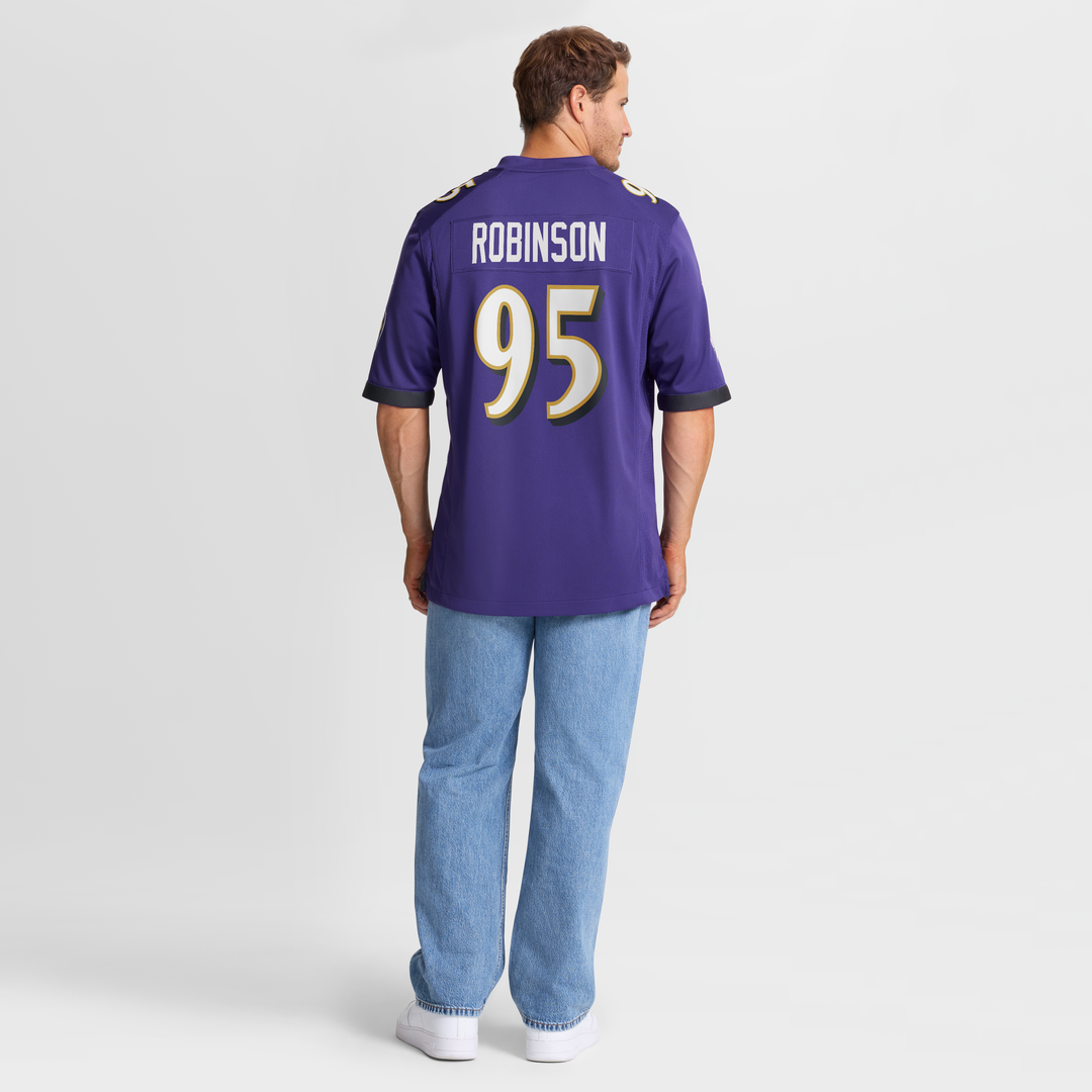 Men's Baltimore Ravens Tavius Robinson Purple Team Game NFL Football Jersey - view 5