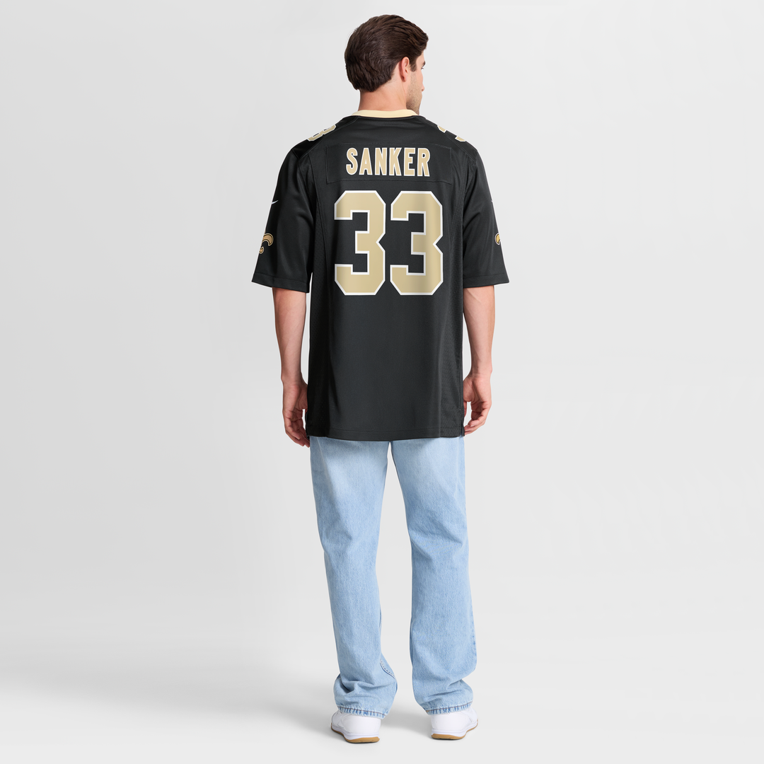 Men's New Orleans Saints Jonas Sanker Black Team Game NFL Football Jersey - view 8