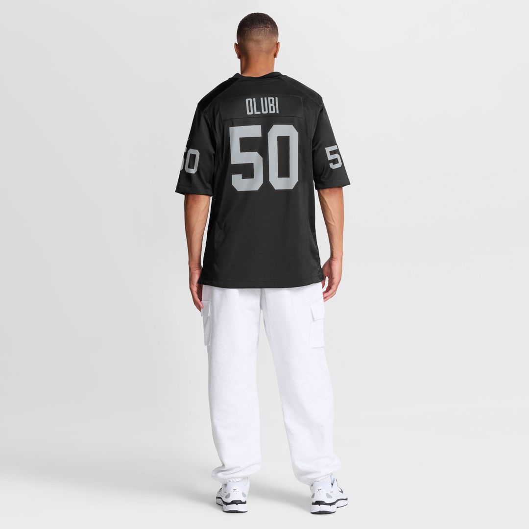 Men's Las Vegas Raiders Segun Olubi Black Team Game NFL Football Jersey - view 5