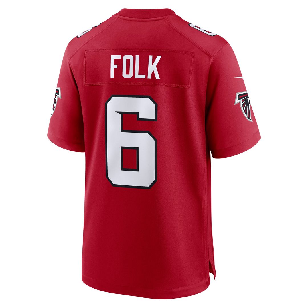Men's Atlanta Falcons Nick Folk Red Team Game NFL Football Jersey - view 3