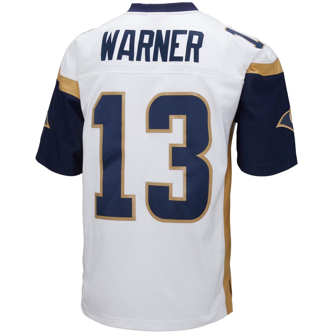 Men's Los Angeles Rams Kurt Warner White Big & Tall 2001 Retired Player Replica NFL Football Jersey - view 3