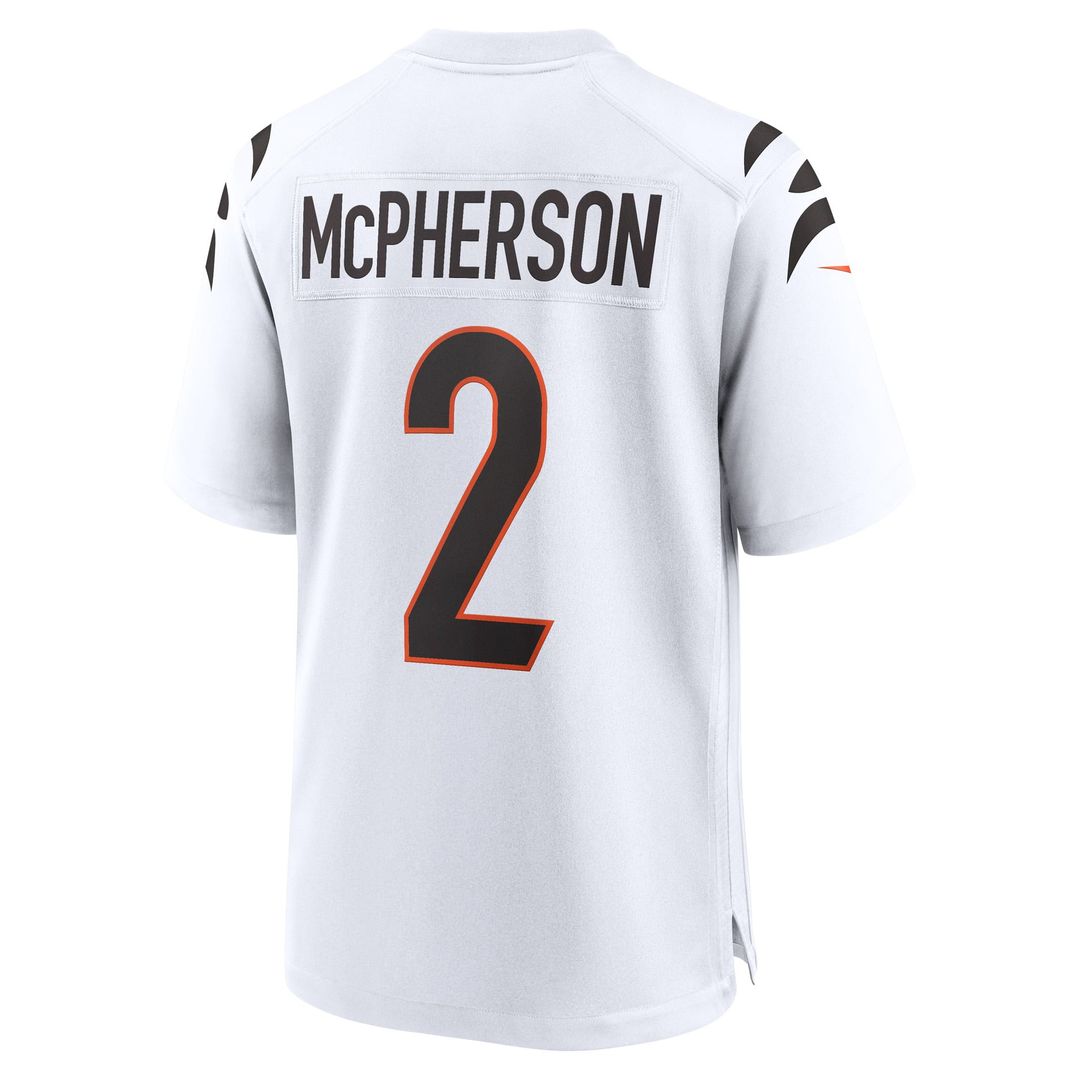 Men's Cincinnati Bengals Evan McPherson White Game NFL Football Jersey - view 3
