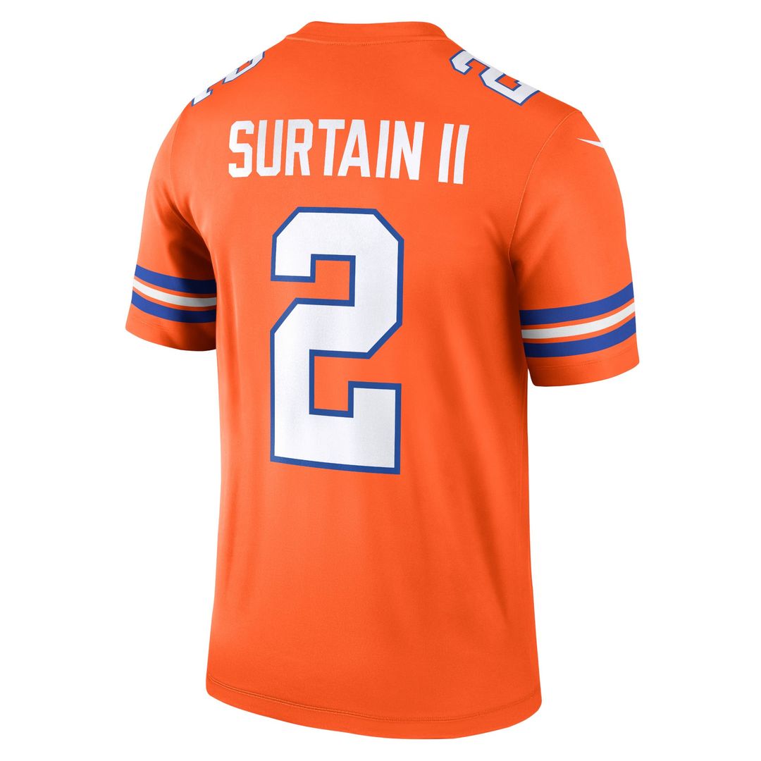 Men's Denver Broncos Patrick Surtain II Orange Legend Player NFL Football Performance Top - view 3