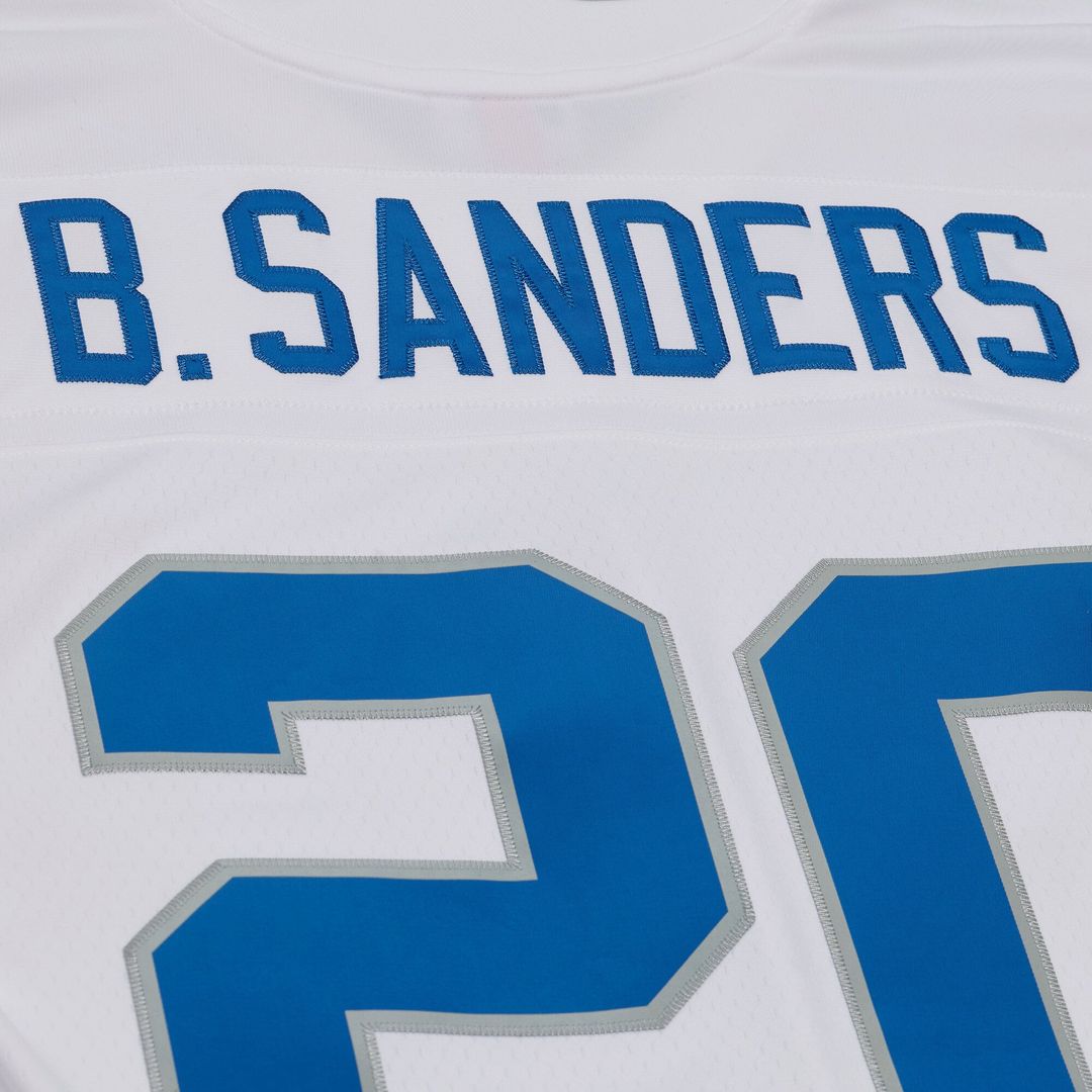 Men's Detroit Lions Barry Sanders White 1989 Legacy Replica NFL Football Jersey - view 7