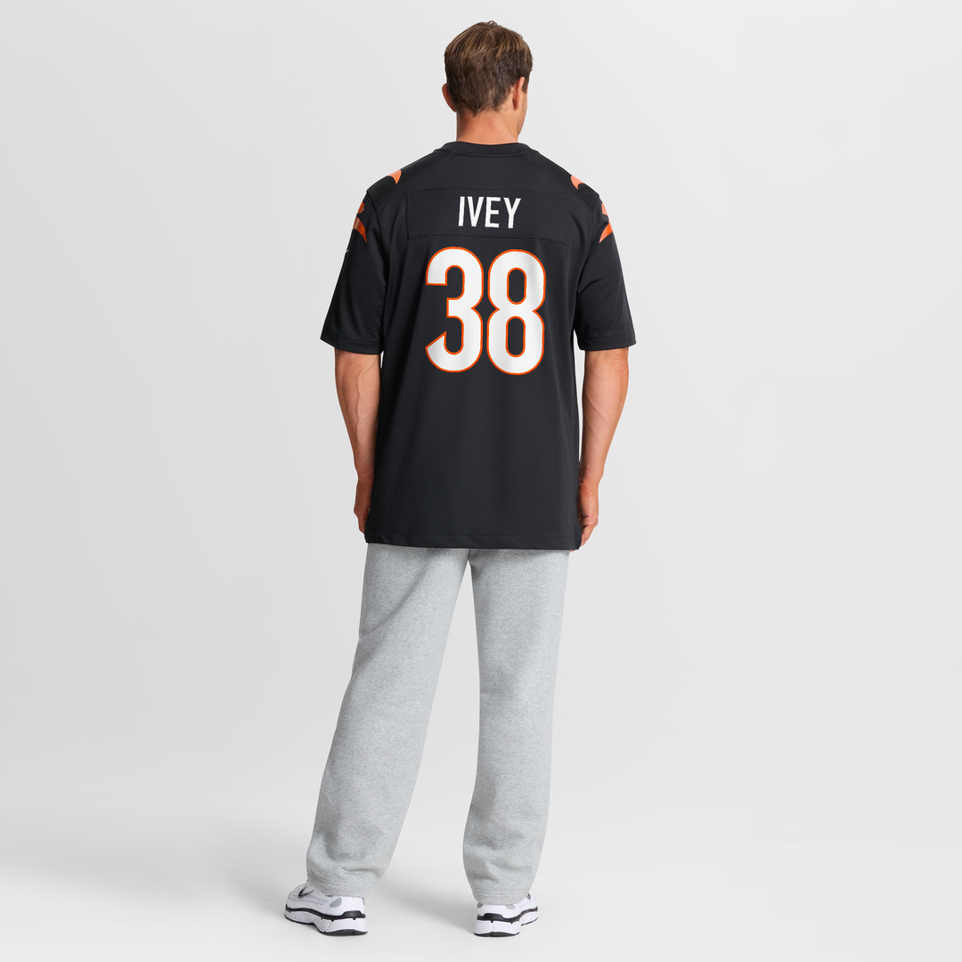Men's Cincinnati Bengals DJ Ivey Black Team Game NFL Football Jersey - view 8