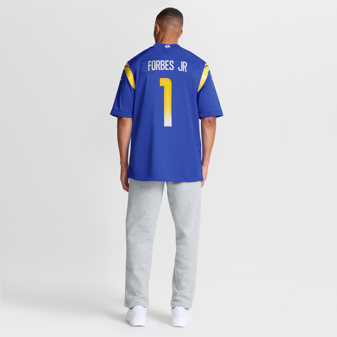 Men's Los Angeles Rams Emmanuel Forbes Jr. Royal Team Game NFL Football Jersey - view 8