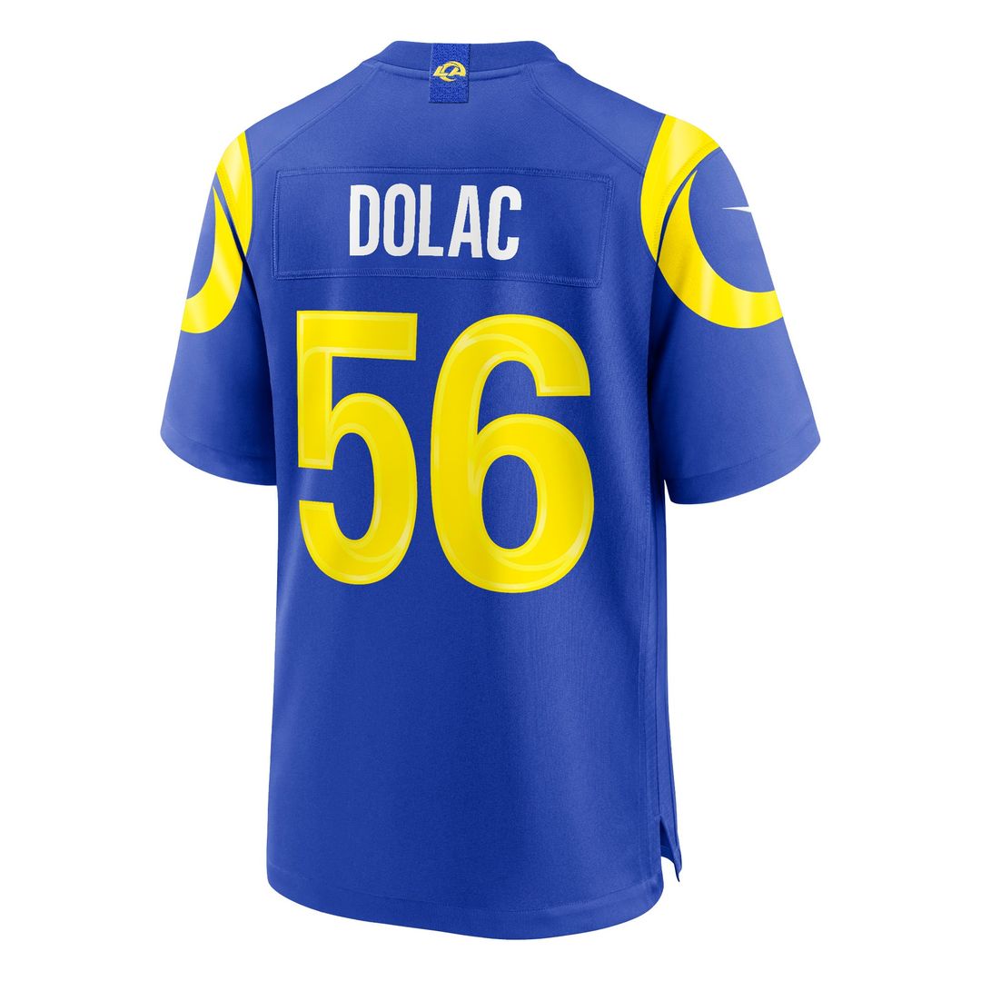 Men's Los Angeles Rams Shaun Dolac Royal Team Game NFL Football Jersey - view 3