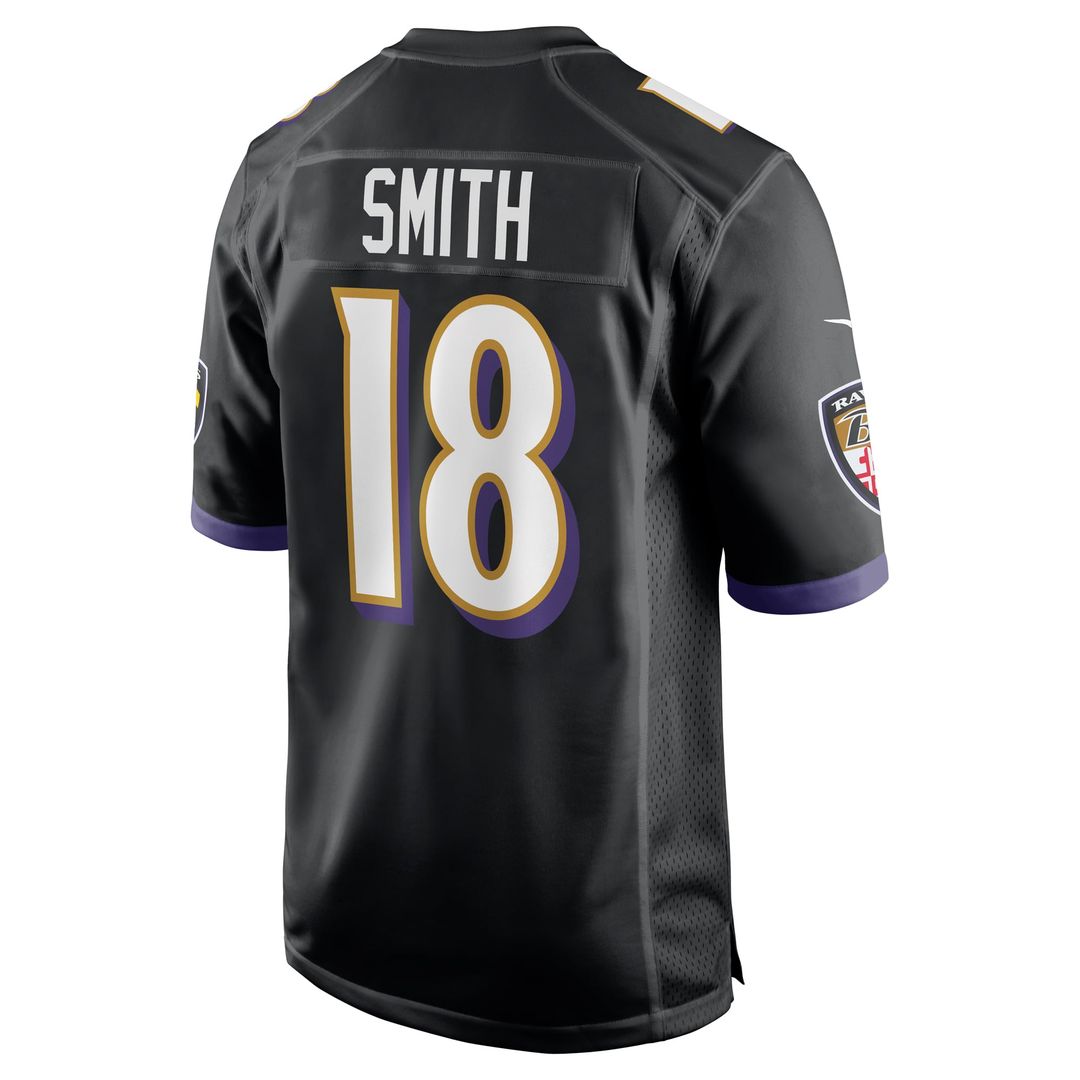 Men's Baltimore Ravens Roquan Smith Black Alternate Game NFL Football Jersey - view 3