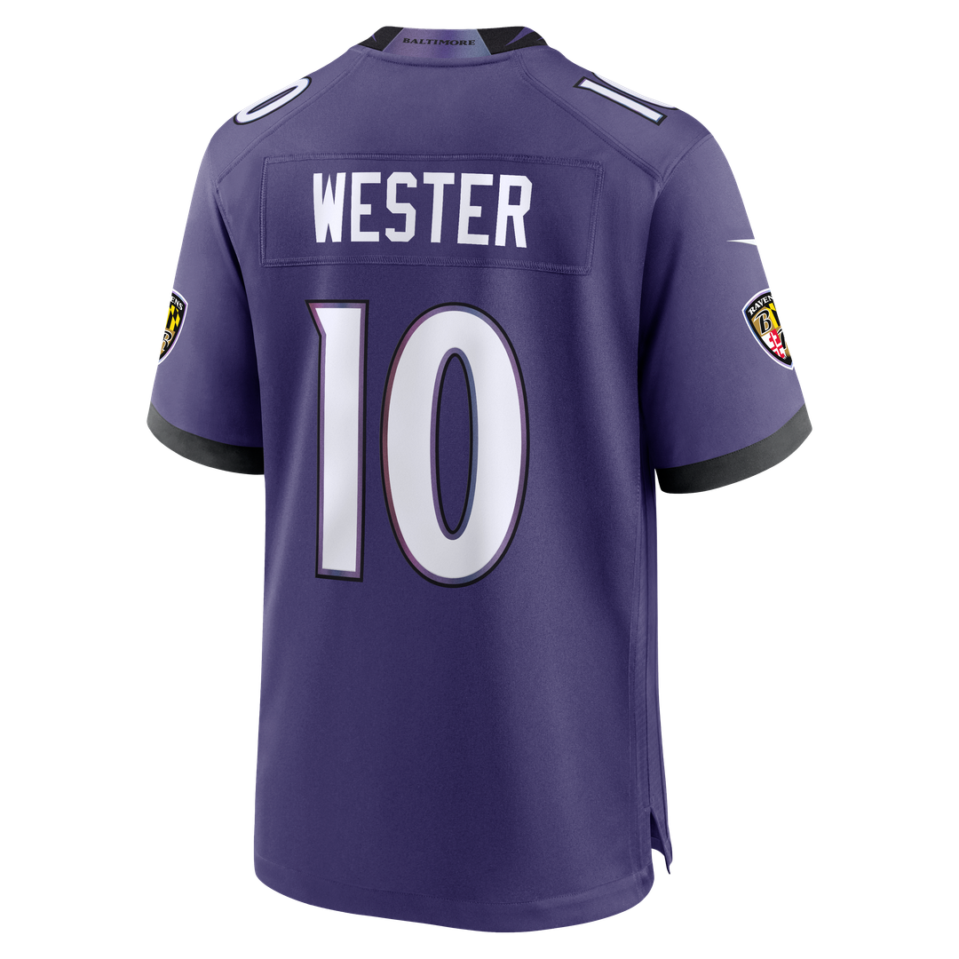 Men's Baltimore Ravens LaJohntay Wester Purple Team Game NFL Football Jersey - view 3