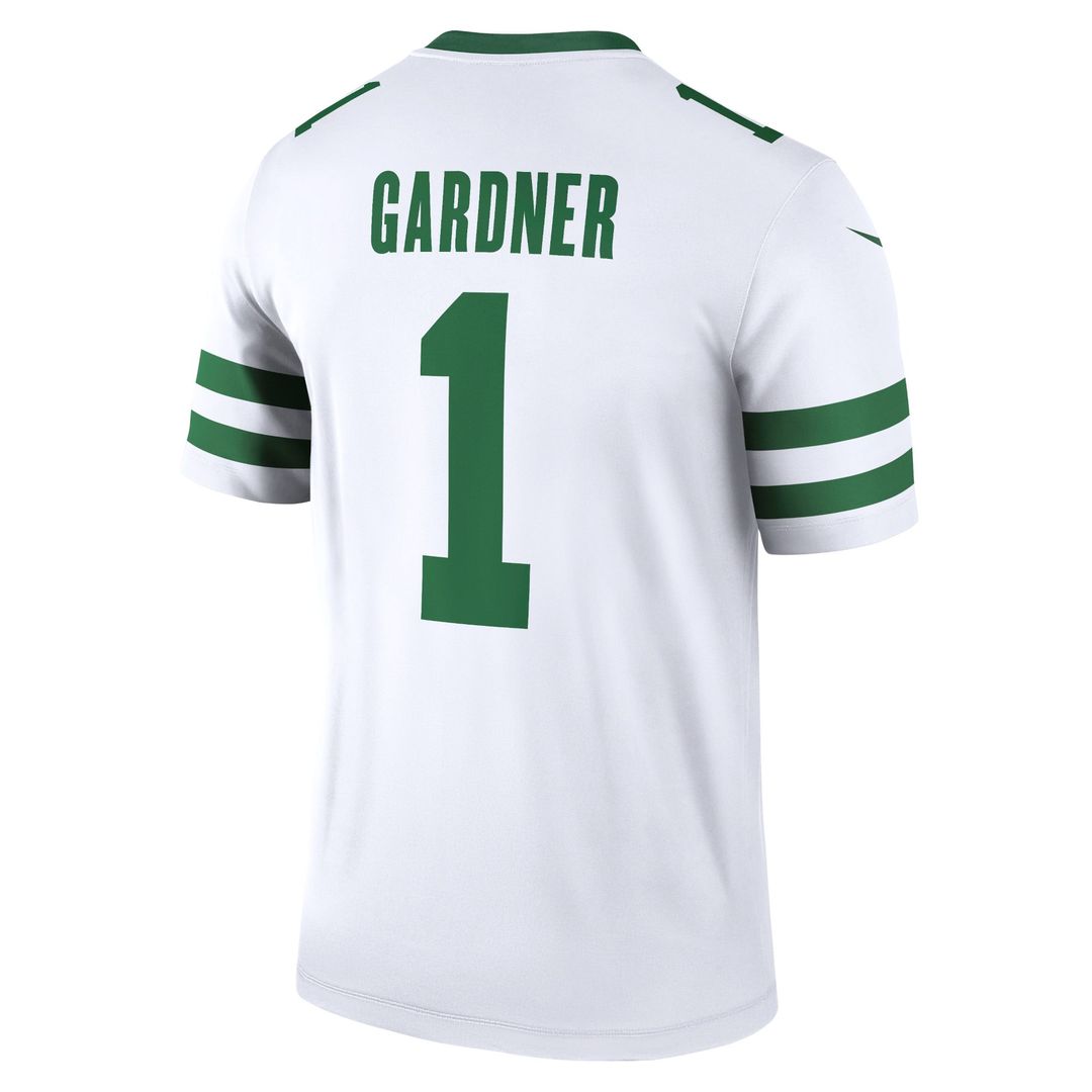 Men's New York Jets Ahmad Sauce Gardner White Legend Player NFL Football Performance Top - view 3