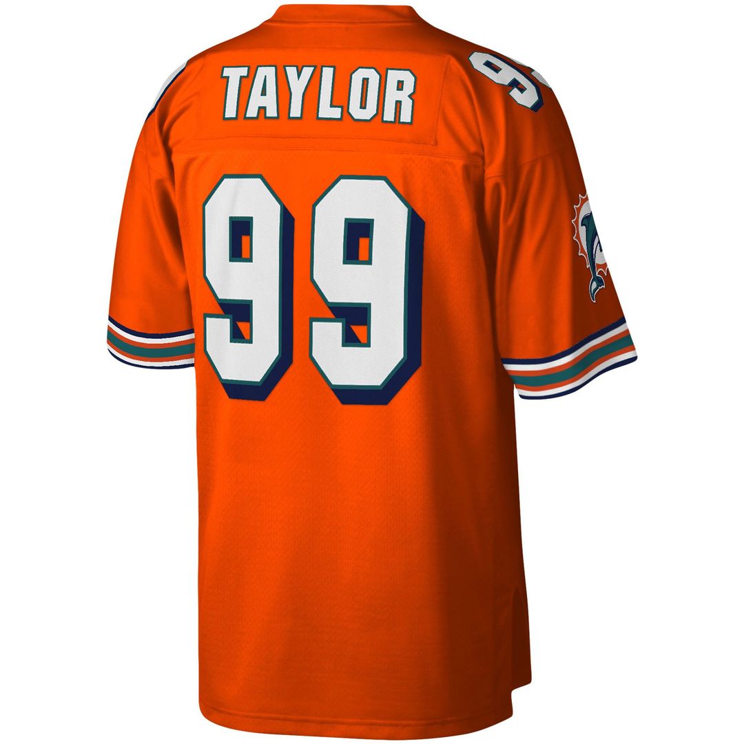 Men's Miami Dolphins Jason Taylor Orange Big & Tall 2004 Retired Player Replica NFL Football Jersey - view 3