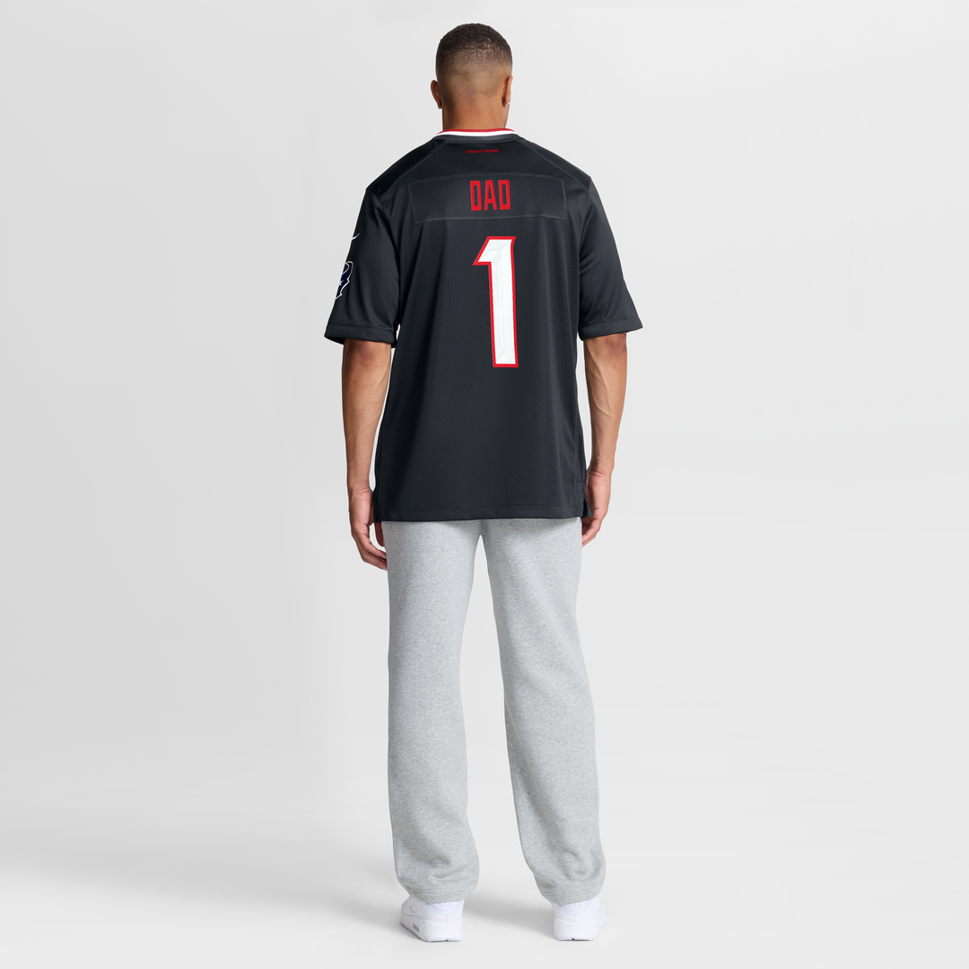 Men's Houston Texans Navy #1 Dad Game NFL Football Jersey - view 8