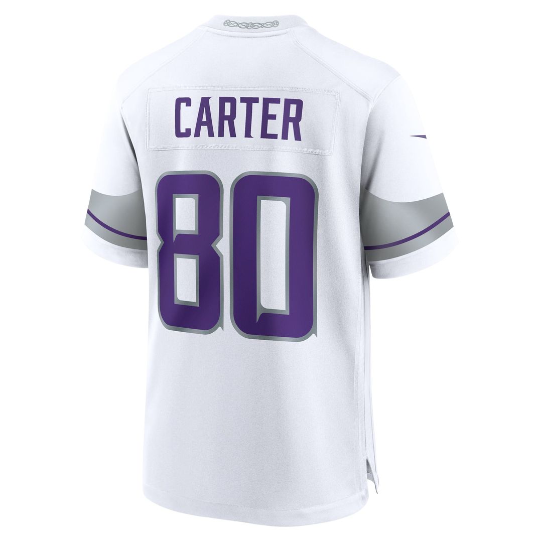 Men's Minnesota Vikings Cris Carter White Alternate Retired Player Game NFL Football Jersey - view 3