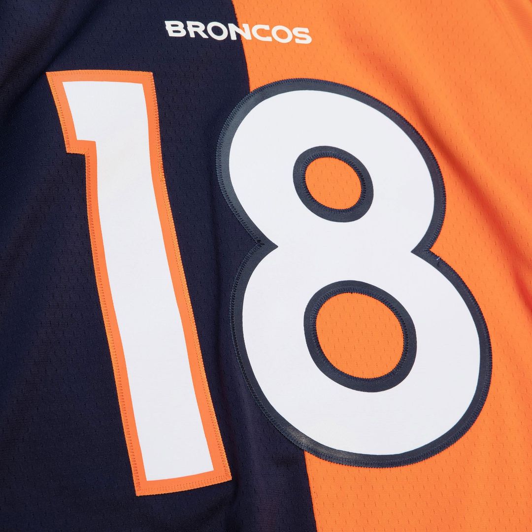 Men's Denver Broncos Peyton Manning Navy/Orange 2015 Split Legacy Replica NFL Football Jersey - view 4