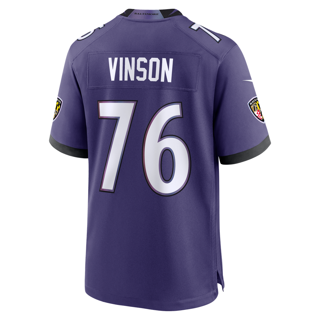 Men's Baltimore Ravens Carson Vinson Purple Team Game NFL Football Jersey - view 3