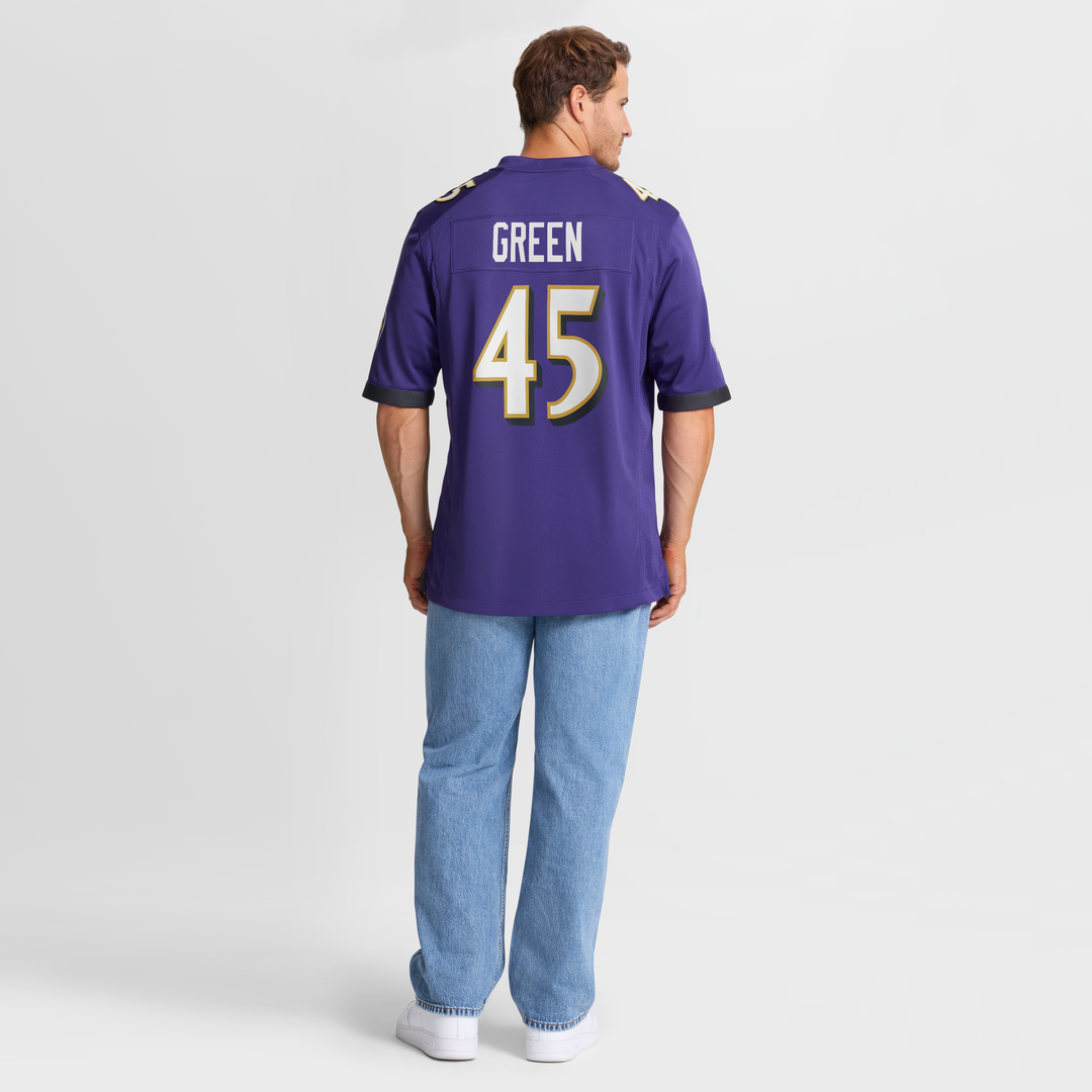 Men's Baltimore Ravens Mike Green Purple Team Game NFL Football Jersey - view 8