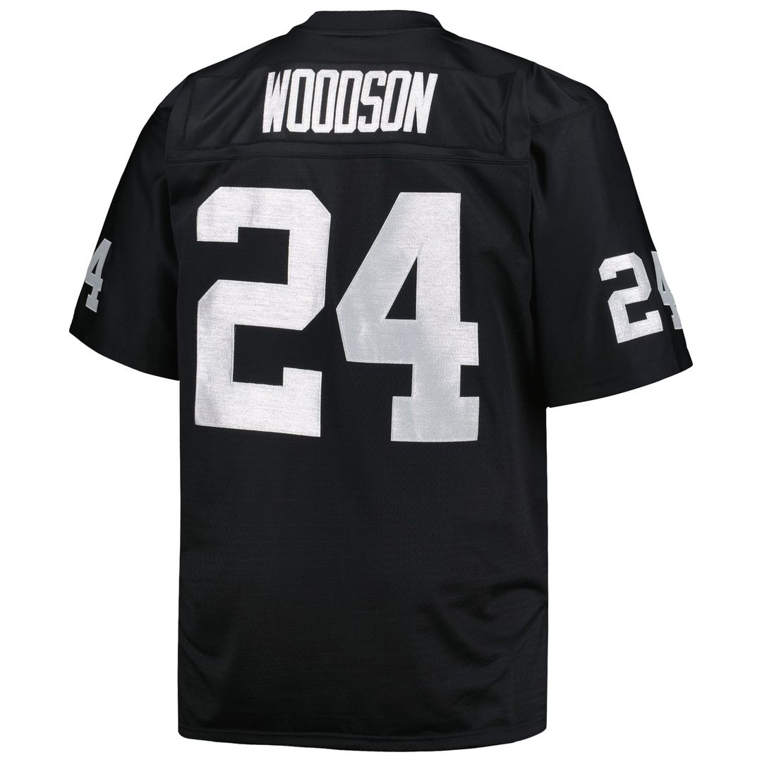 Men's Las Vegas Raiders Charles Woodson Black Big & Tall 1998 Retired Player Replica NFL Football Jersey - view 3