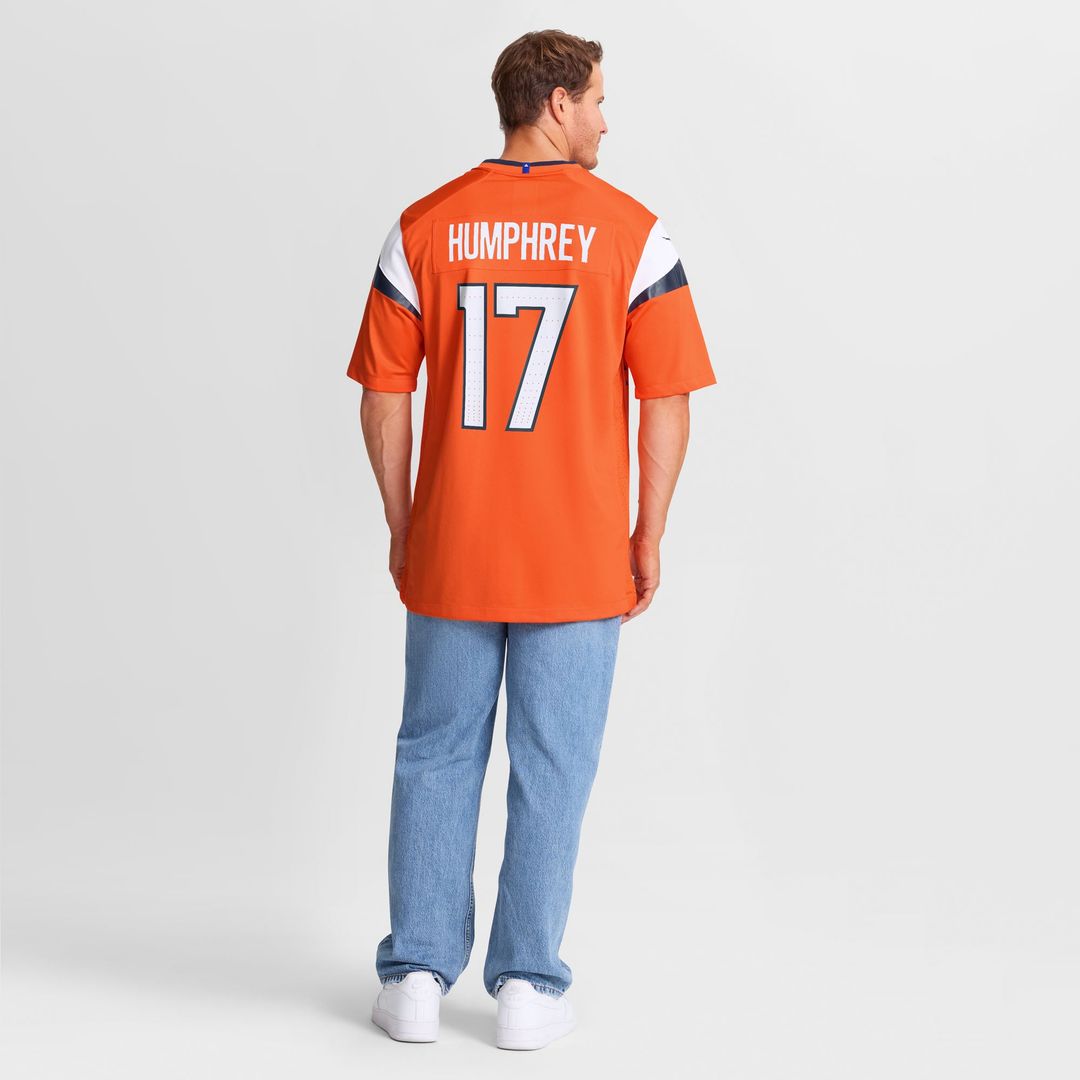 Men's Denver Broncos Lil'Jordan Humphrey Orange Team Game NFL Football Jersey - view 5