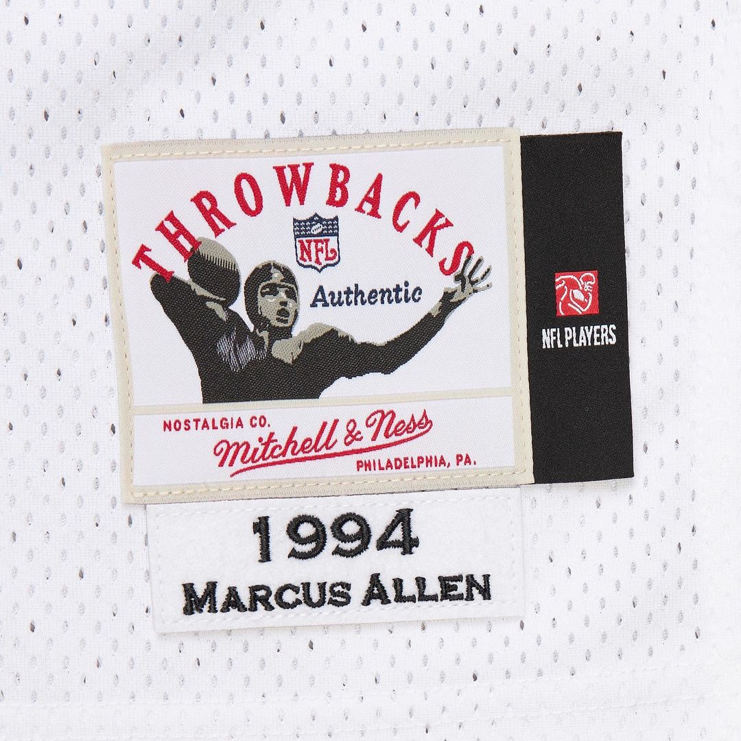 Men's Kansas City Chiefs 1994 Marcus Allen White Throwback NFL Football Jersey - view 7
