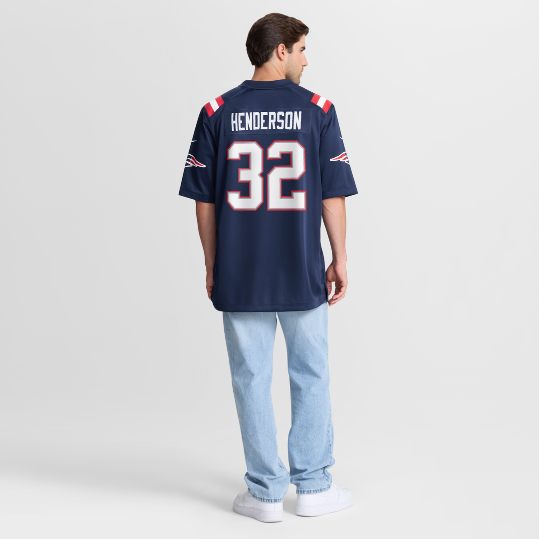 Men's New England Patriots TreVeyon Henderson Red Alternate Game NFL Football Jersey - view 14