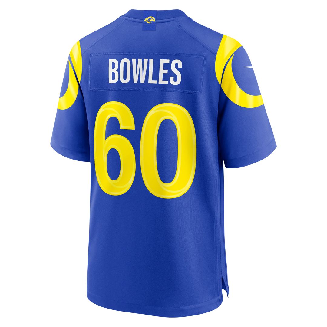 Men's Los Angeles Rams Wyatt Bowles Royal Team Game NFL Football Jersey - view 3