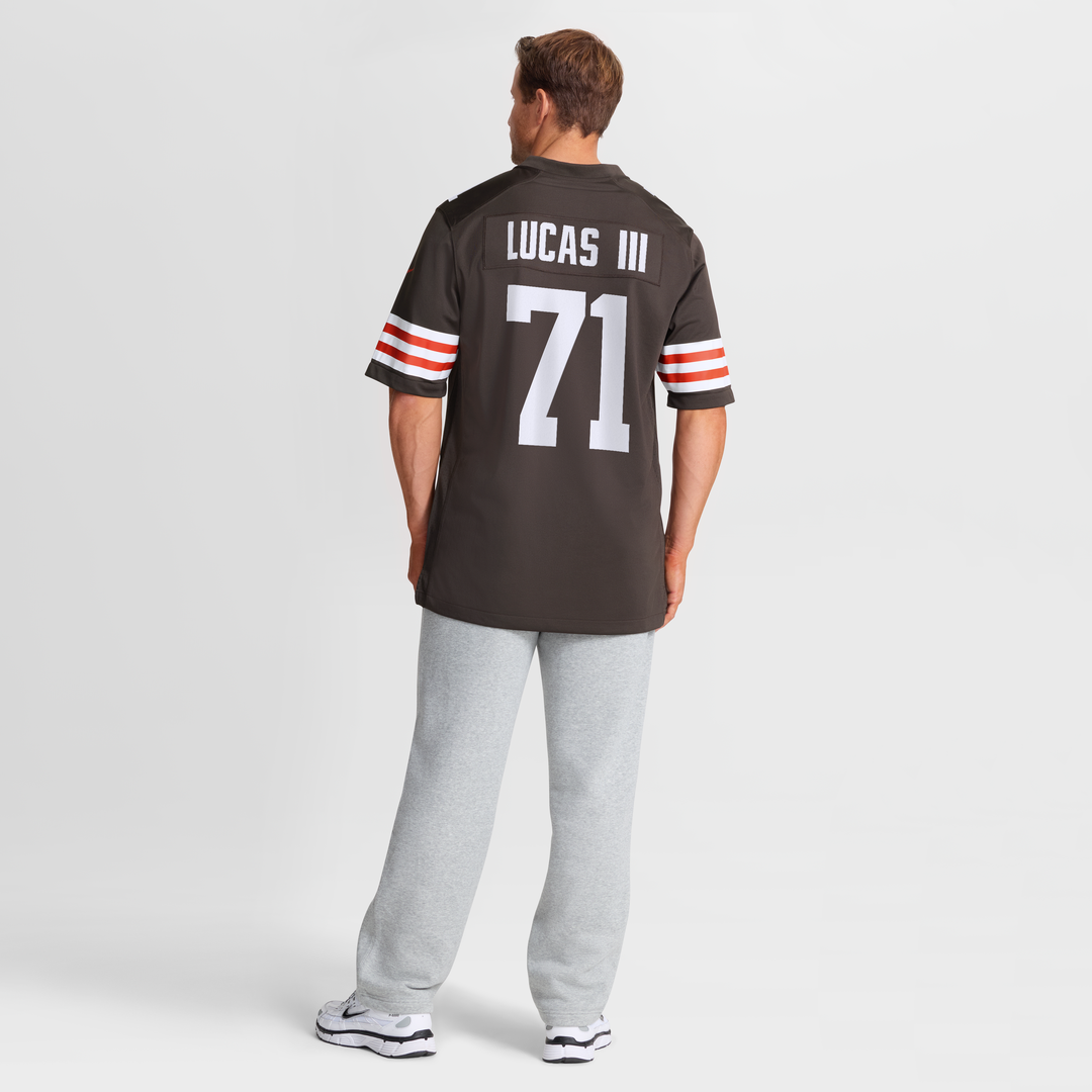 Men's Cleveland Browns Cornelius Lucas Brown Team Game NFL Football Jersey - view 8