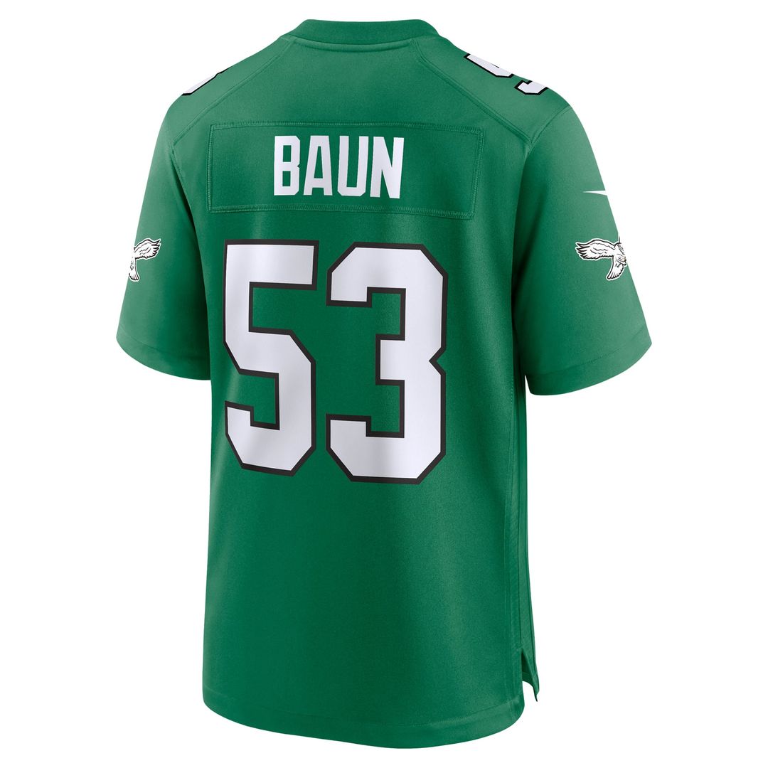 Men's Philadelphia Eagles Zack Baun Kelly Green Alternate Game NFL Football Jersey - view 3