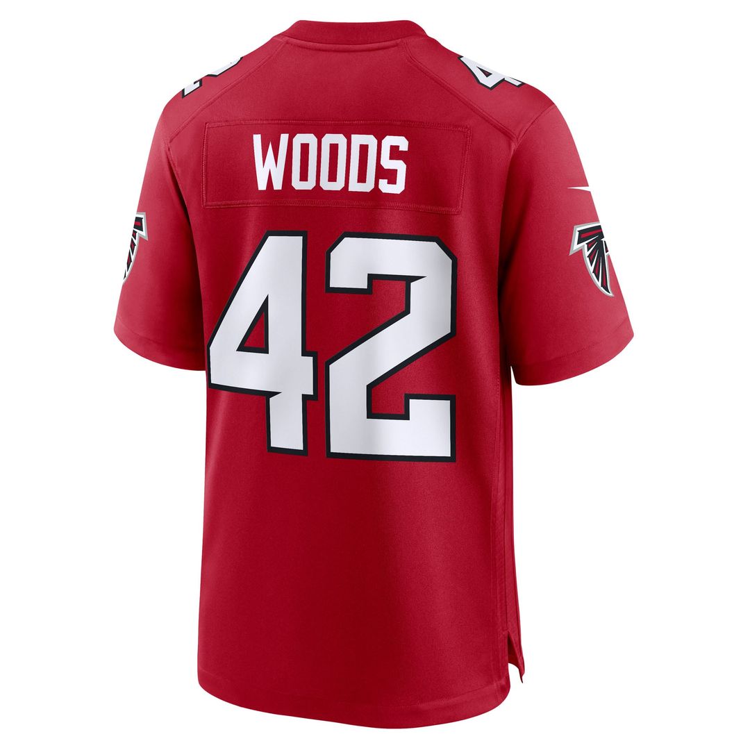 Men's Atlanta Falcons Josh Woods Red Team Game NFL Football Jersey - view 3