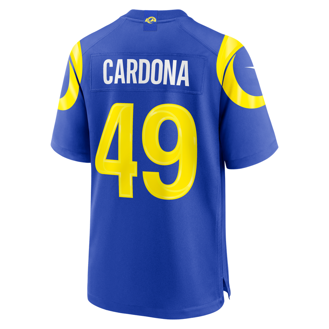 Men's Los Angeles Rams Joe Cardona Royal Team Game NFL Football Jersey - view 3