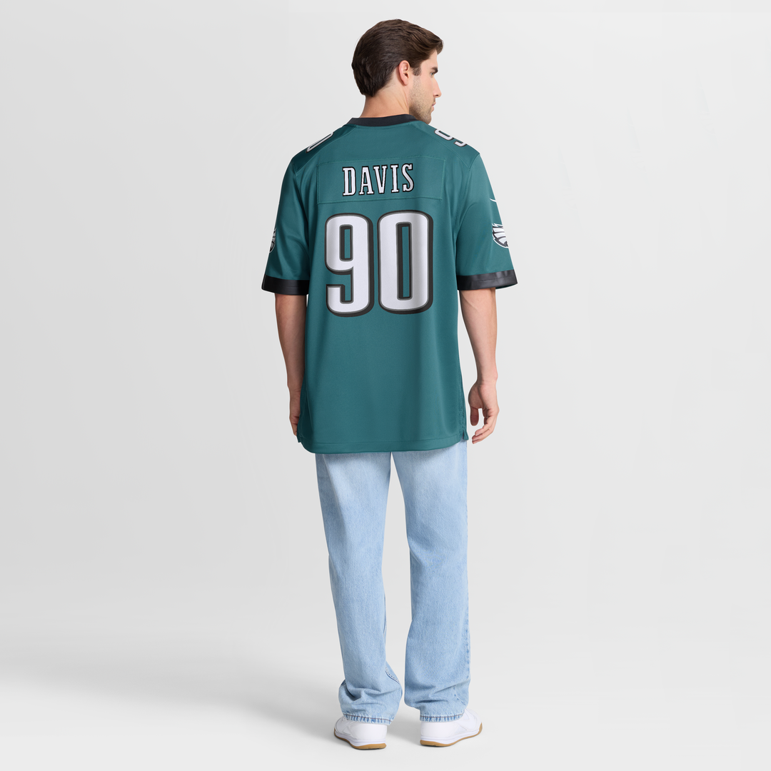 Men's Philadelphia Eagles Jordan Davis Midnight Green Team Game NFL Football Jersey - view 8