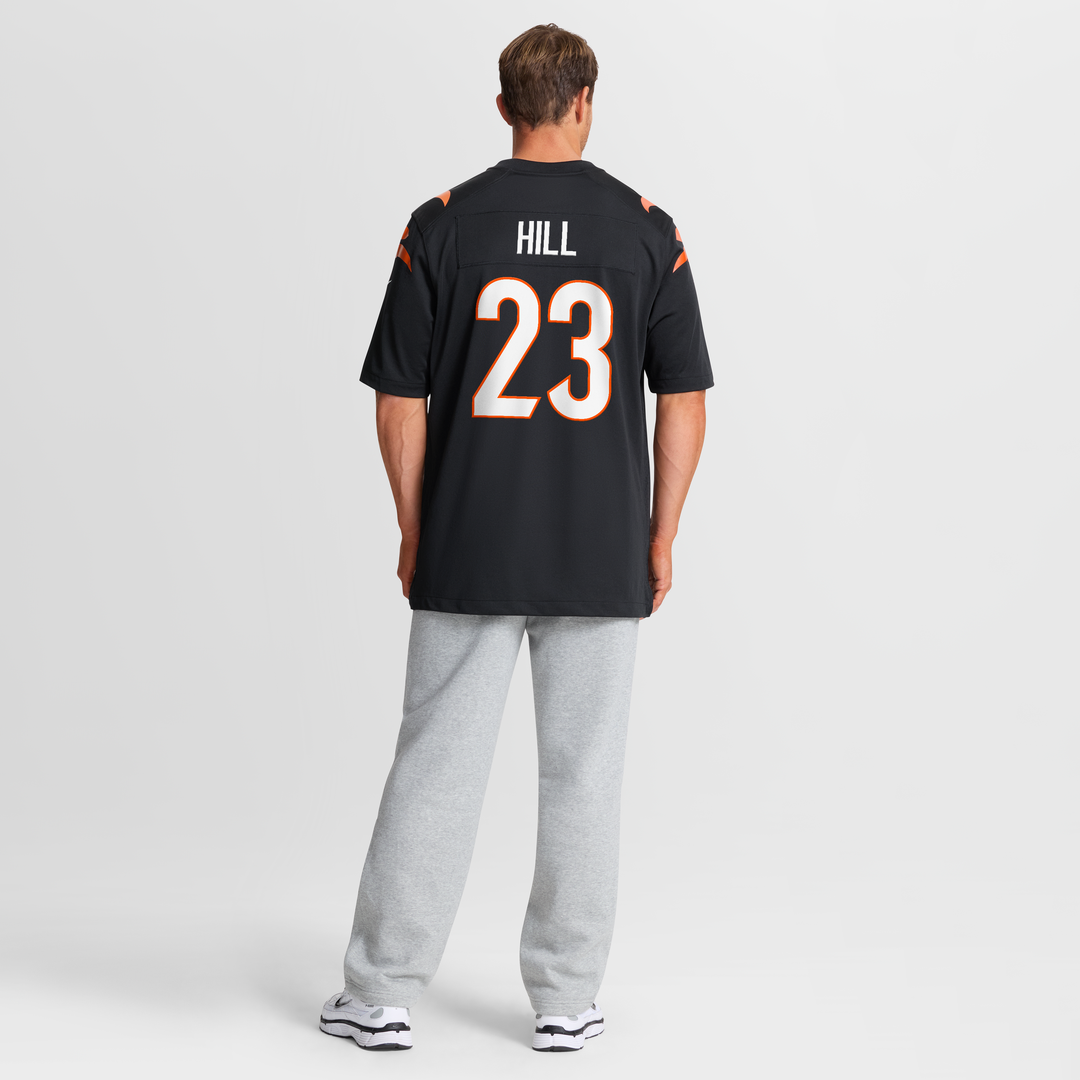 Men's Cincinnati Bengals Daxton Hill Black Player Game NFL Football Jersey - view 8