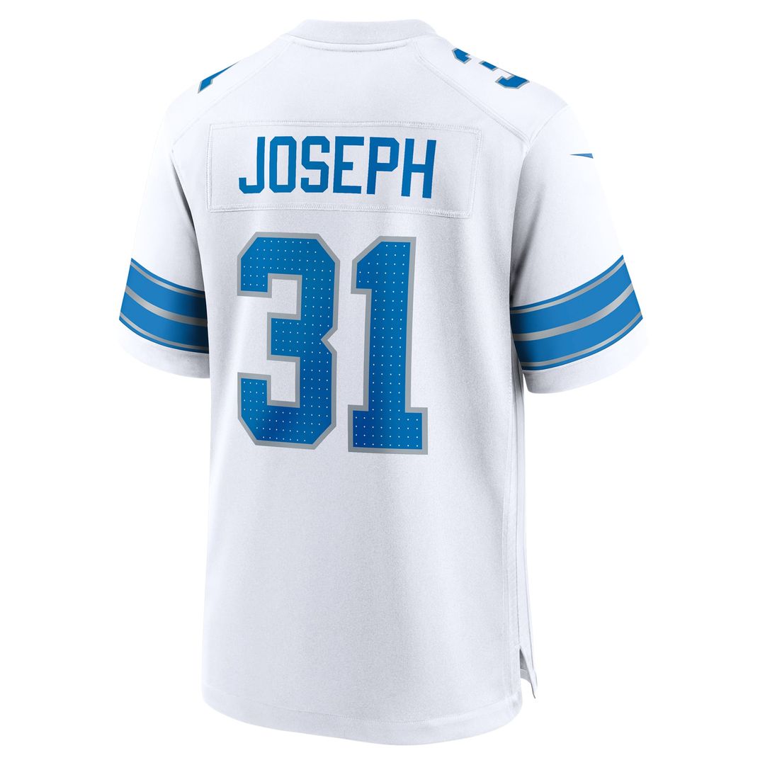 Men's Detroit Lions Kerby Joseph White Game NFL Football Jersey - view 3