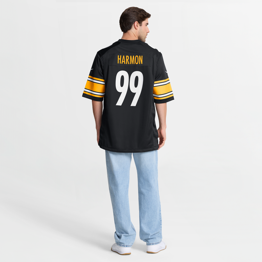 Men's Pittsburgh Steelers Derrick Harmon Black Game NFL Football Jersey - view 8