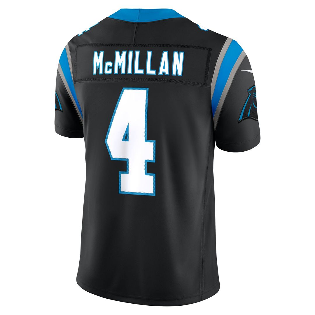 Men's Carolina Panthers Tetairoa McMillan Black Team Stitched Limited NFL Football Jersey - view 3