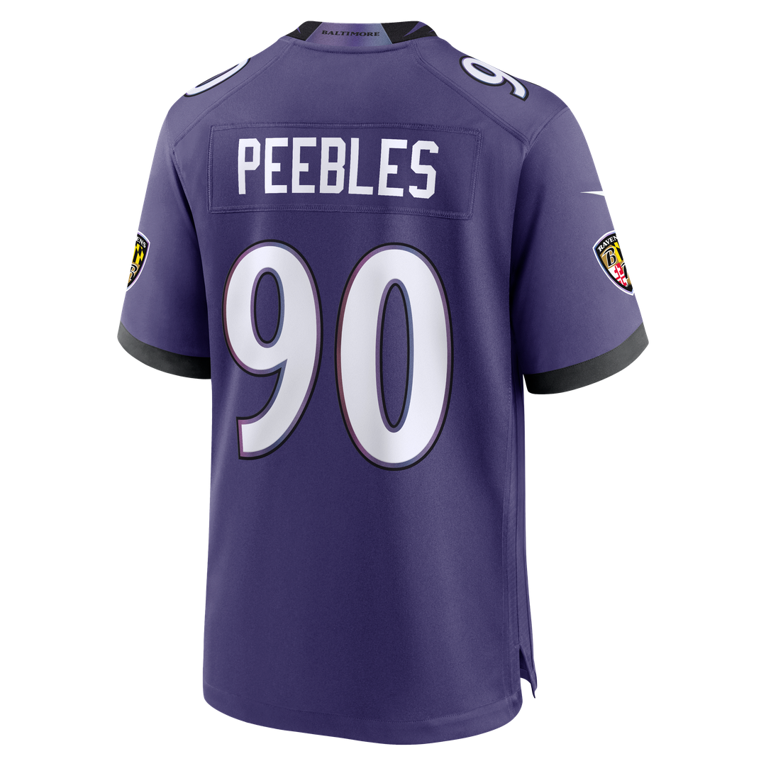 Men's Baltimore Ravens Aeneas Peebles Purple Team Game NFL Football Jersey - view 3