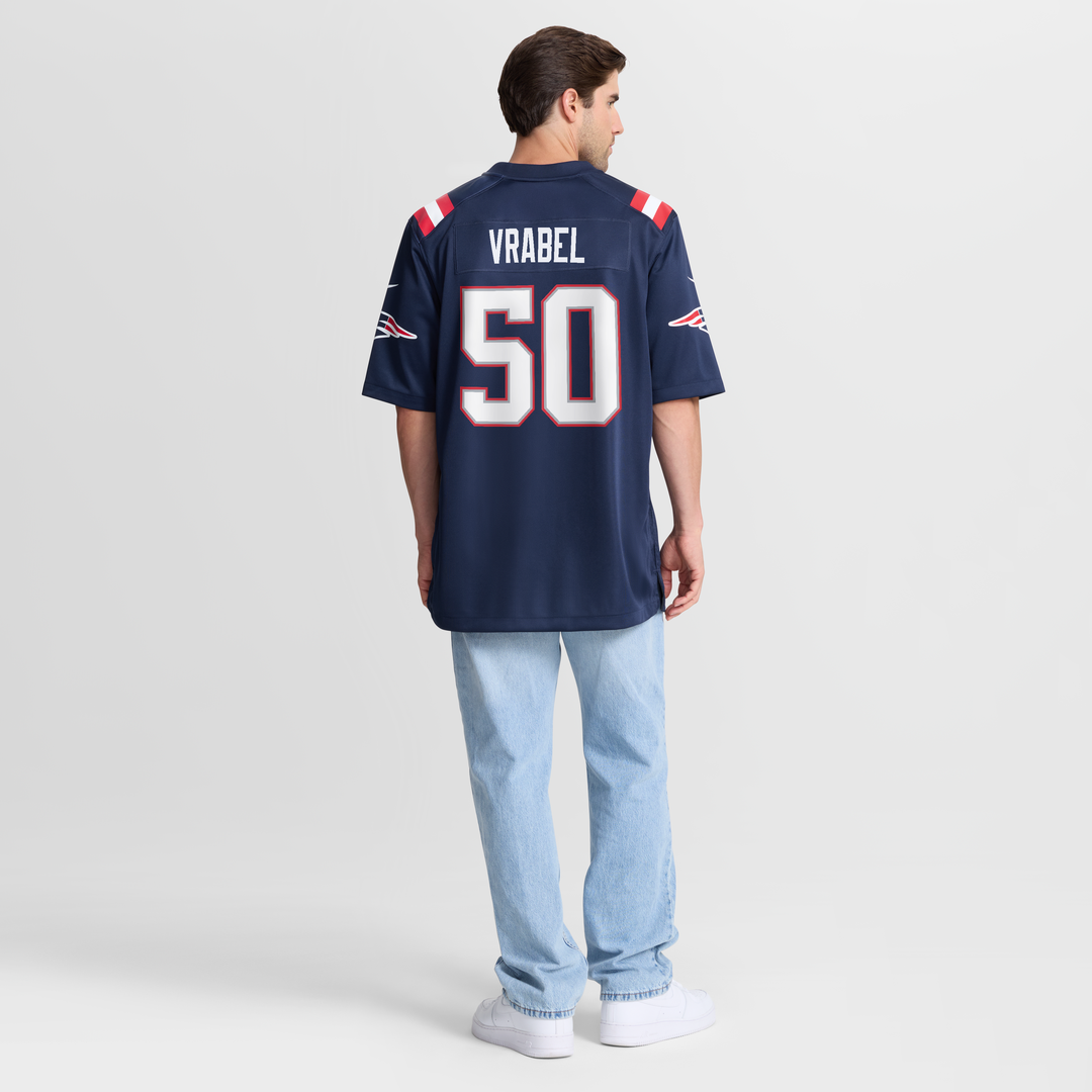 Men's New England Patriots Mike Vrabel White Retired Player Game NFL Football Jersey - view 14