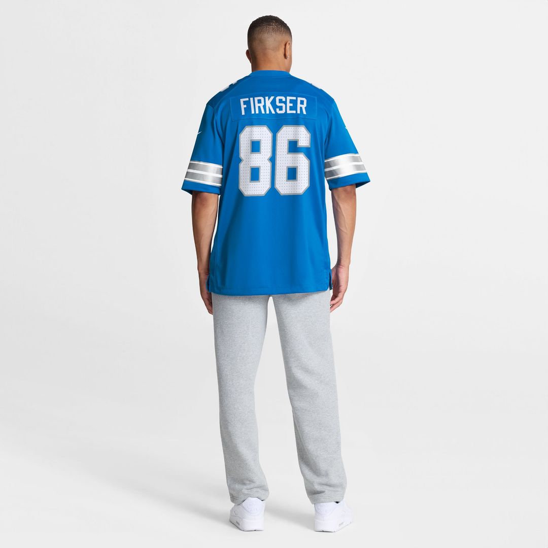Men's Detroit Lions Anthony Firkser Blue Team Game NFL Football Jersey - view 5