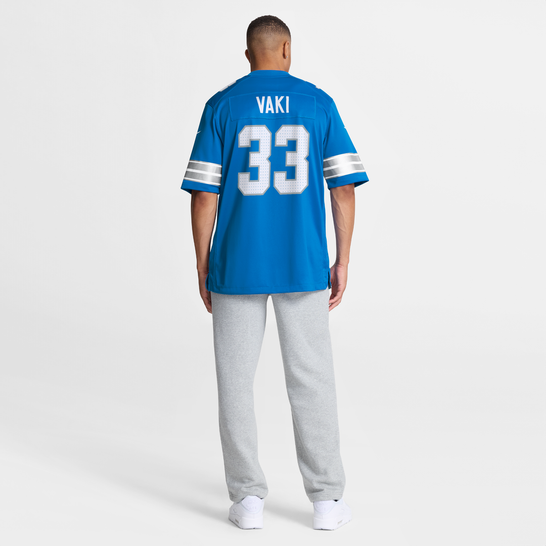Men's Detroit Lions Sione Vaki Blue Team Game NFL Football Jersey - view 8