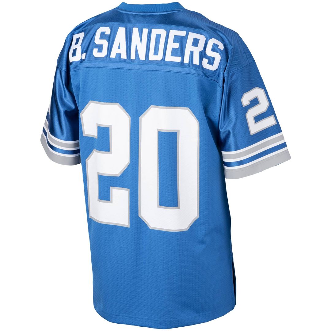 Men's Detroit Lions 1993 Barry Sanders Blue Throwback NFL Football Jersey - view 3