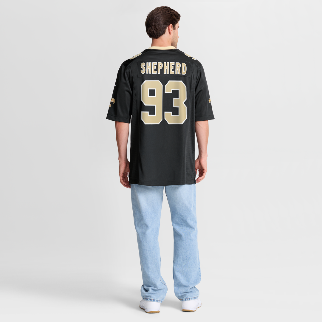 Men's New Orleans Saints Nathan Shepherd Black Game NFL Football Jersey - view 8
