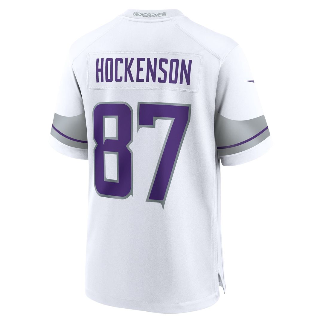 Men's Minnesota Vikings T.J. Hockenson White Alternate Game NFL Football Jersey - view 3