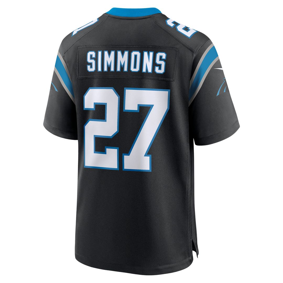 Men's Carolina Panthers Isaiah Simmons Black Team Game NFL Football Jersey - view 3