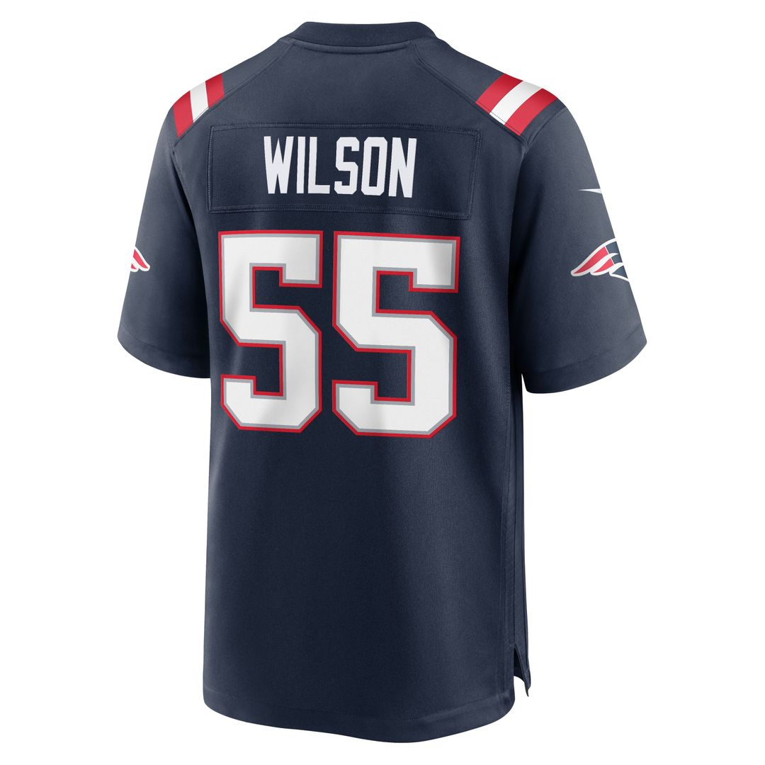 Men's New England Patriots Jared Wilson Navy Team Game NFL Football Jersey - view 5