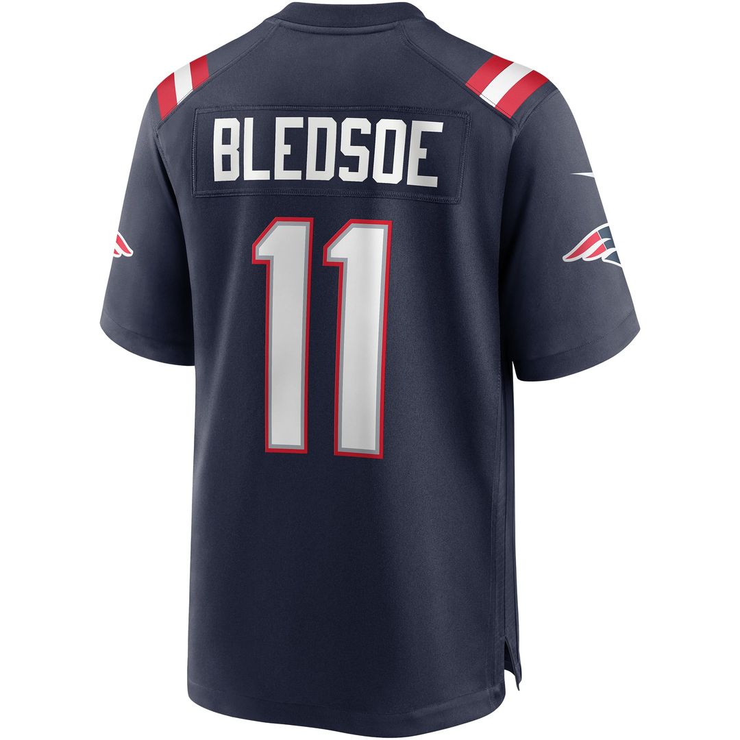 Men's New England Patriots Drew Bledsoe Navy Game NFL Football Jersey - view 9