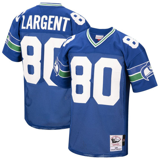 Men's Seattle Seahawks 1985 Steve Largent Royal Throwback NFL Football Jersey - view 1