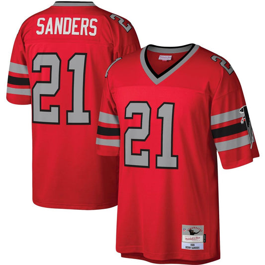 Men's Atlanta Falcons Deion Sanders Red Legacy Replica NFL Football Jersey - view 1