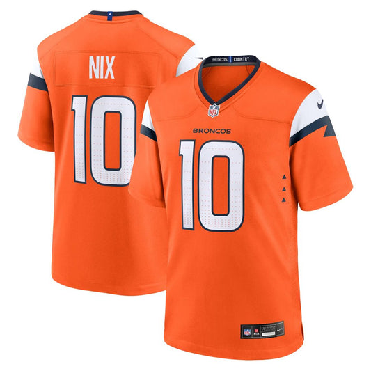 Men's Denver Broncos Bo Nix Orange Player Game NFL Football Jersey - view 1