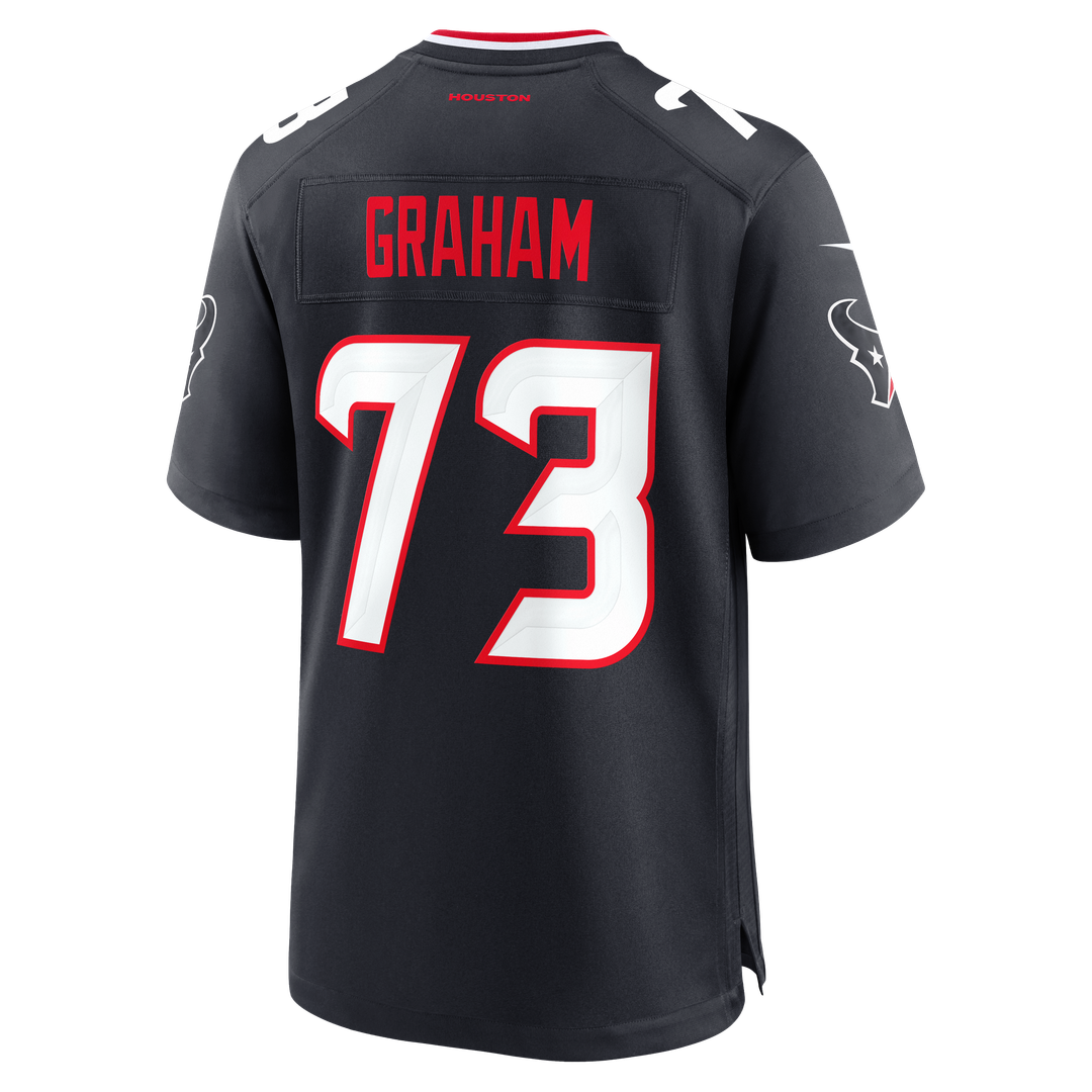 Men's Houston Texans Derrick Graham Navy Team Game NFL Football Jersey - view 5