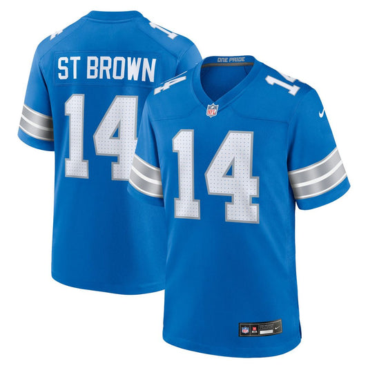 Men's Detroit Lions Amon-Ra St. Brown Blue Game NFL Football Jersey - view 1