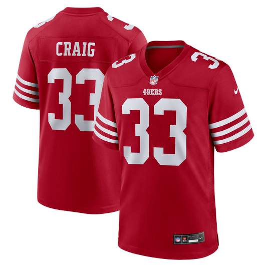 Men's San Francisco 49ers Roger Craig Scarlet Team Retired Game NFL Football Jersey - view 1
